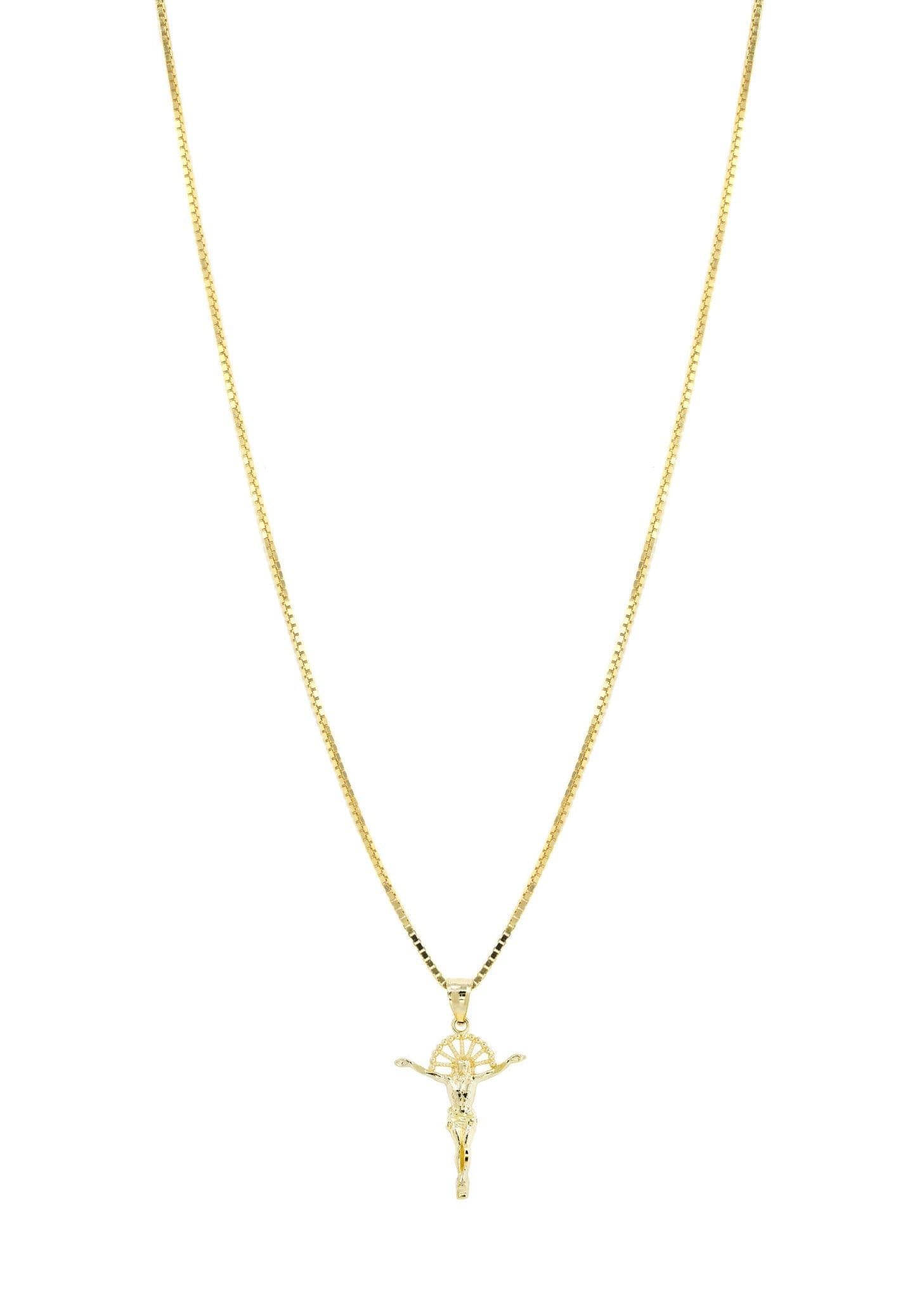 10k gold pendant ネックレス用 10K Yellow Gold Box Gold Crusifix Necklace | Appx. 5.3 Grams