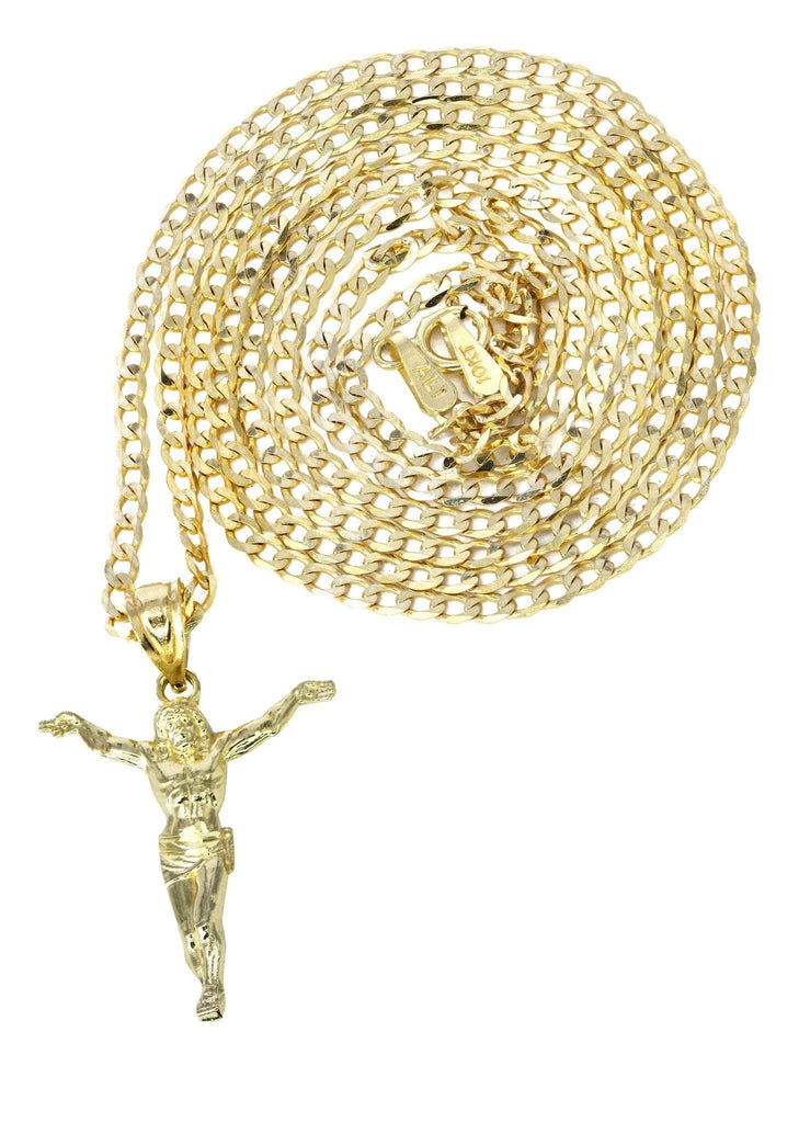 Yellow Jesus Chain Jesus Piece Chain | Gold Jesus Piece Chain | FrostNYC