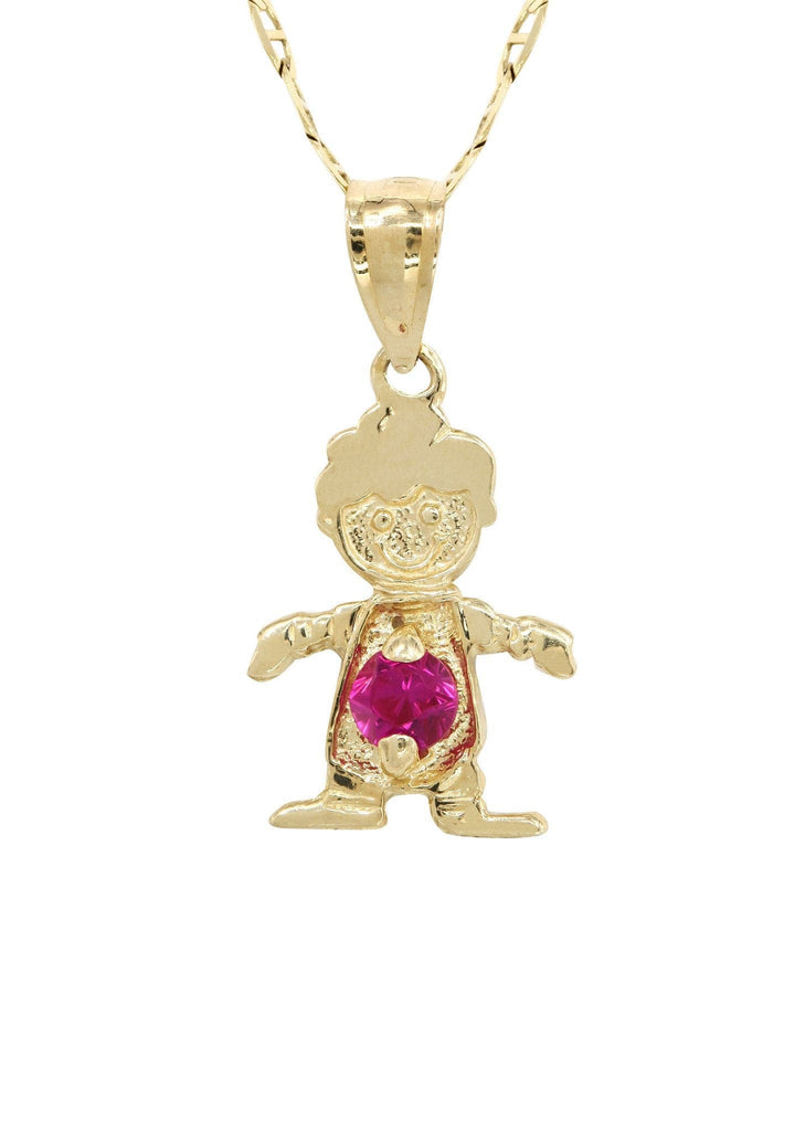 10K Yellow Gold Mariner Chain & Cz Children Pendant | Appx. 3 Grams chain & pendant FROST NYC 
