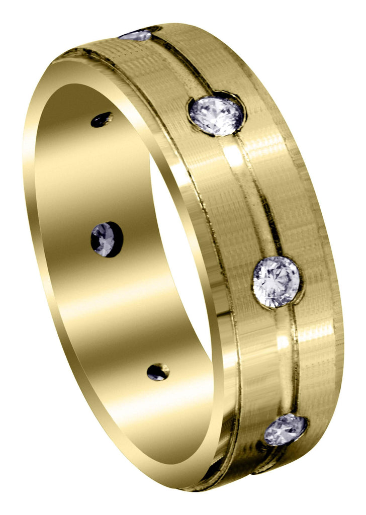 Yellow Gold Classic Diamond Mens Wedding Band | 0.56 Carats (Amari) Yellow Wedding Band FROST 