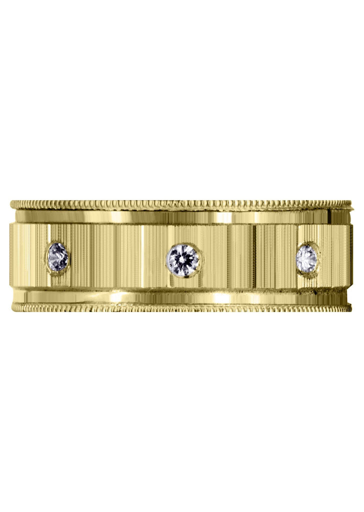 Yellow Gold Classic Diamond Mens Wedding Band | 0.4 Carats (Collin) Yellow Wedding Band FROST NYC 