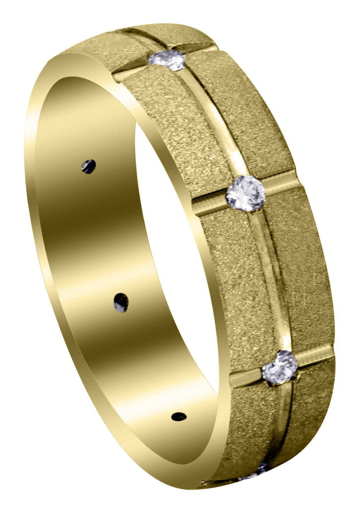 Yellow Gold Classic Diamond Mens Wedding Band | 0.4 Carats (Felix) Yellow Wedding Band FROST NYC 