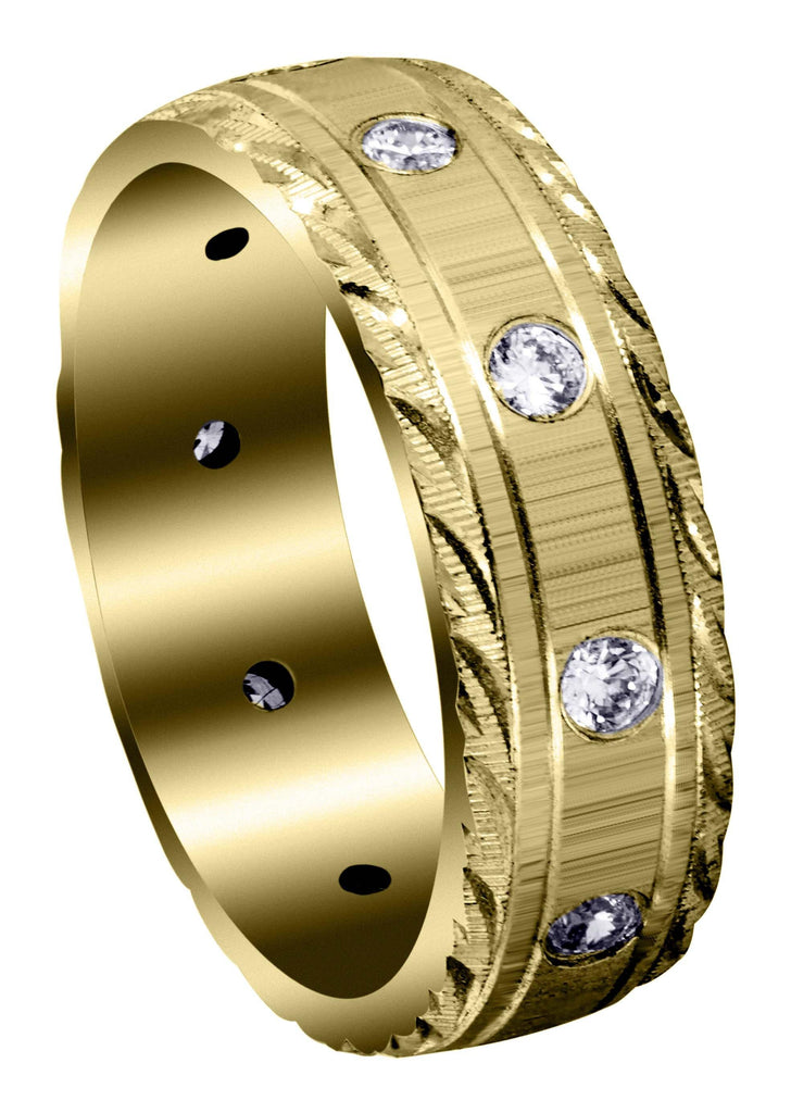 Yellow Gold Classic Diamond Mens Wedding Band | 0.5 Carats (Peyton) Yellow Wedding Band FROST NYC 