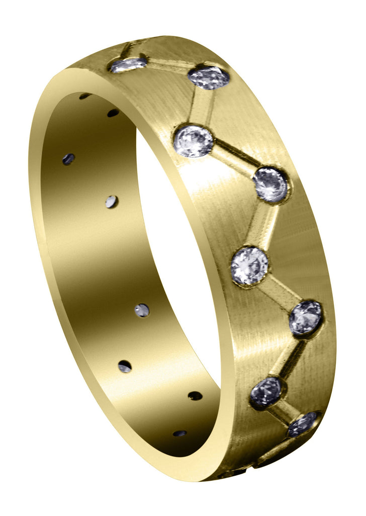 Yellow Gold Diamond Mens Wedding Band | 0.54 Carats | Satin Finish (Dominick) Yellow Wedding Band FROST NYC 