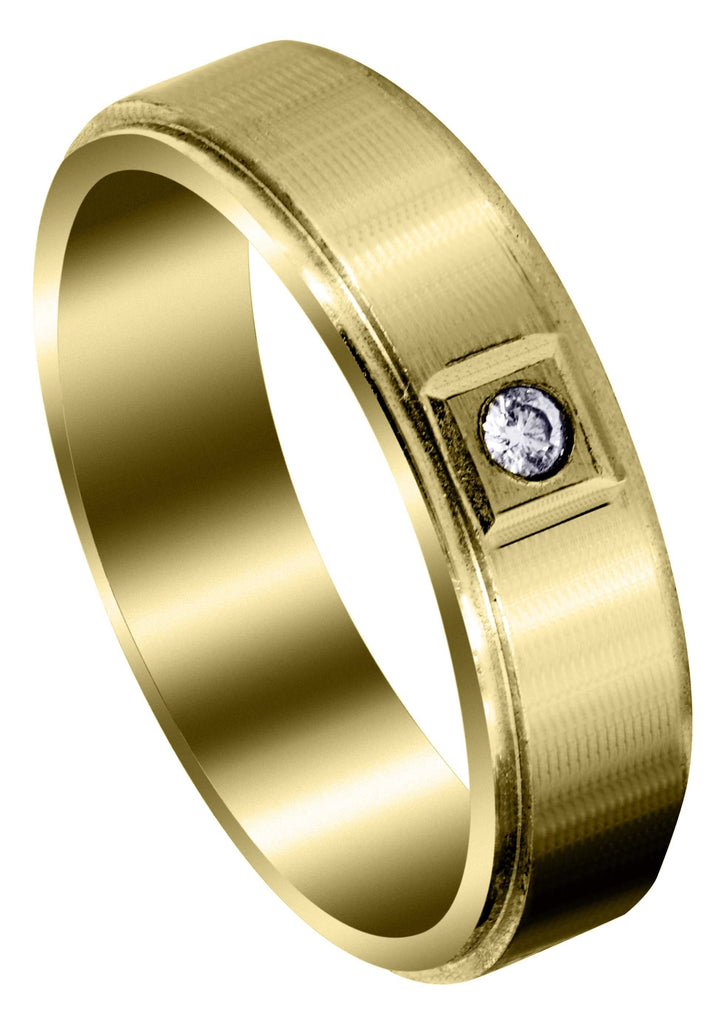 Yellow Gold Classic Diamond Mens Wedding Band | 0.05 Carats (Lukas) Yellow Wedding Band FROST NYC 