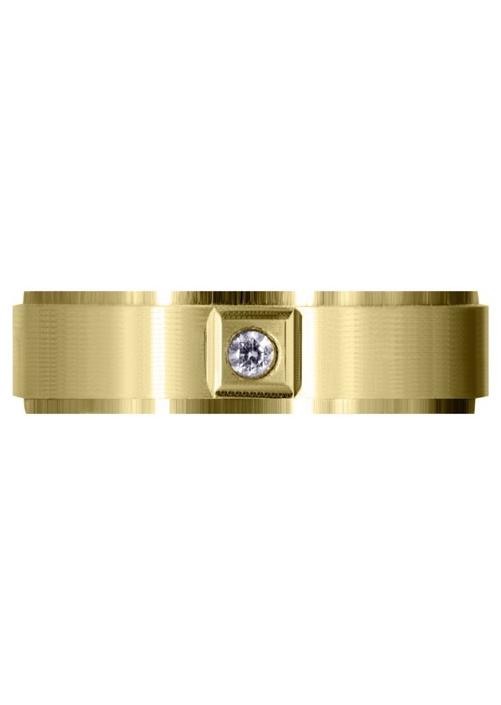 Yellow Gold Classic Diamond Mens Wedding Band | 0.05 Carats (Lukas) Yellow Wedding Band FROST NYC 