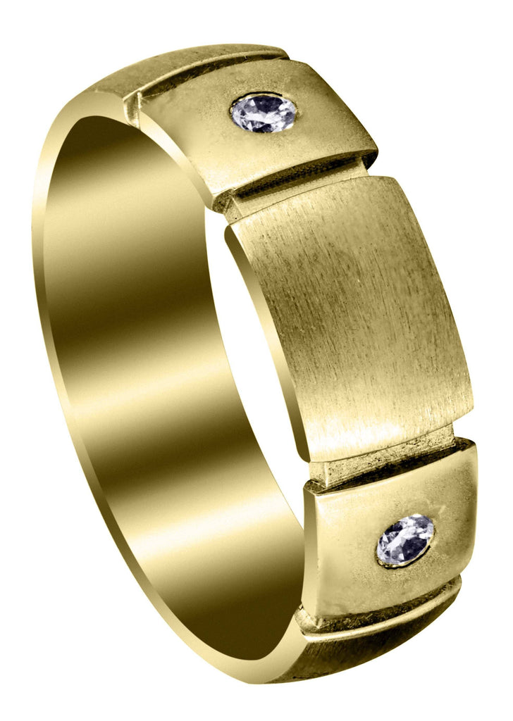 Yellow Gold Classic Mens Engagement Ring | 0.14 Carats (Eduardo) Yellow Wedding Band FROST NYC 