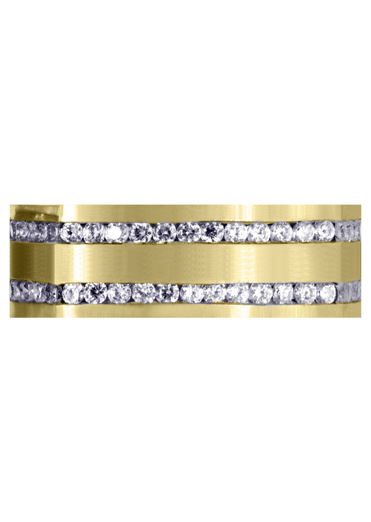 Yellow Gold Diamond Mens Wedding Band | 1.44 Carats | Satin Finish (Cruz) Yellow Wedding Band FROST NYC 