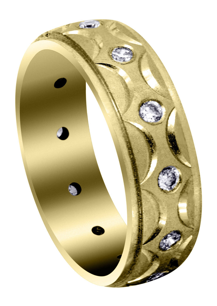 Yellow Gold Diamond Mens Wedding Band | 0.3 Carats | Satin Finish (Ali) Yellow Wedding Band FROST NYC 