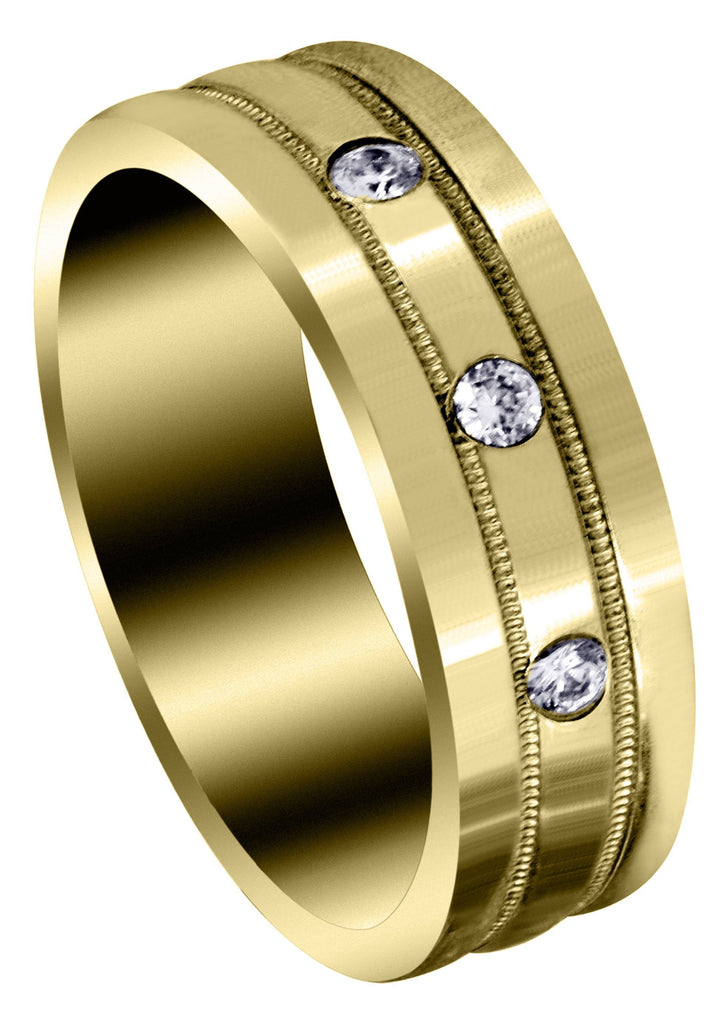 Yellow Gold Classic Diamond Mens Wedding Band | 0.12 Carats (Emiliano) Yellow Wedding Band FROST NYC 
