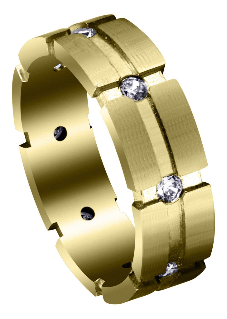 Yellow Gold Classic Diamond Mens Engagement Ring | 0.4 Carats (Charlie) Yellow Wedding Band FROST NYC 