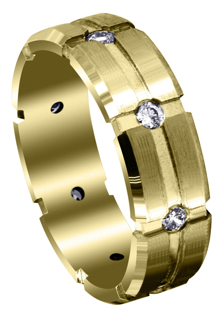 Yellow Gold Classic Diamond Mens Wedding Band | 0.4 Carats (Andres) Yellow Wedding Band FROST NYC 