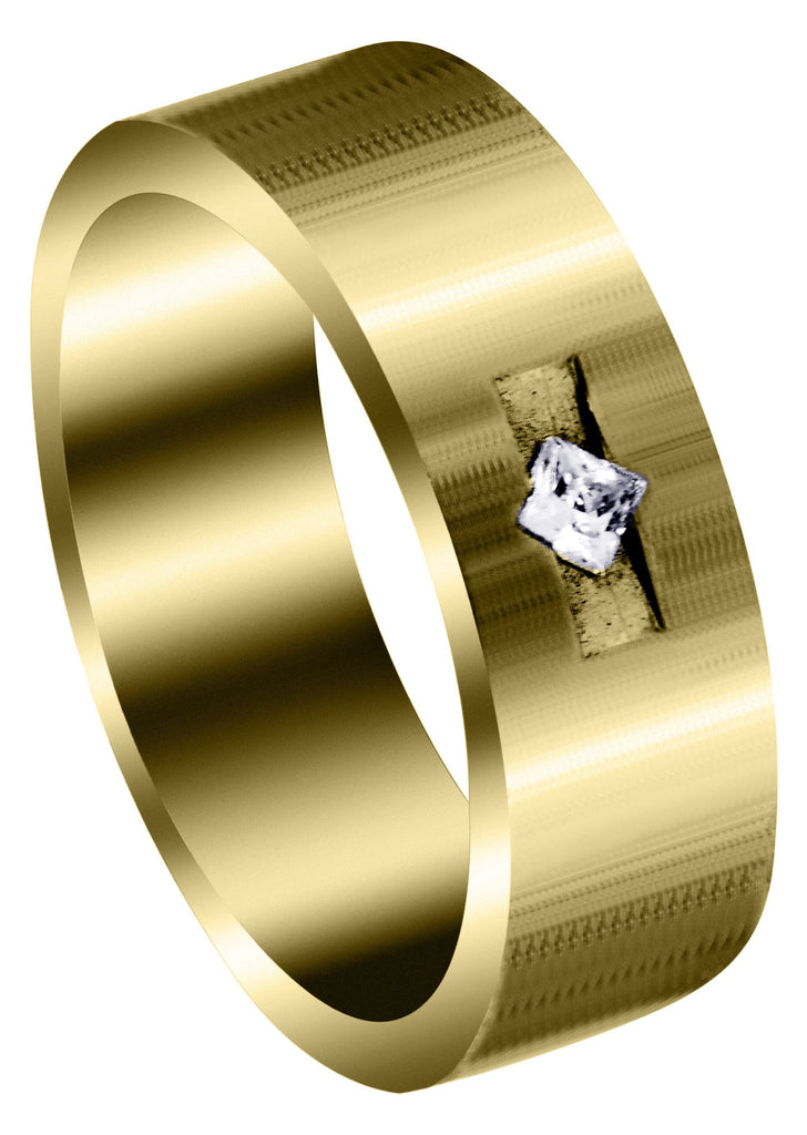 Yellow Gold Classic Diamond Mens Wedding Band | 0.1 Carats (Javier) Yellow Wedding Band FROST NYC 