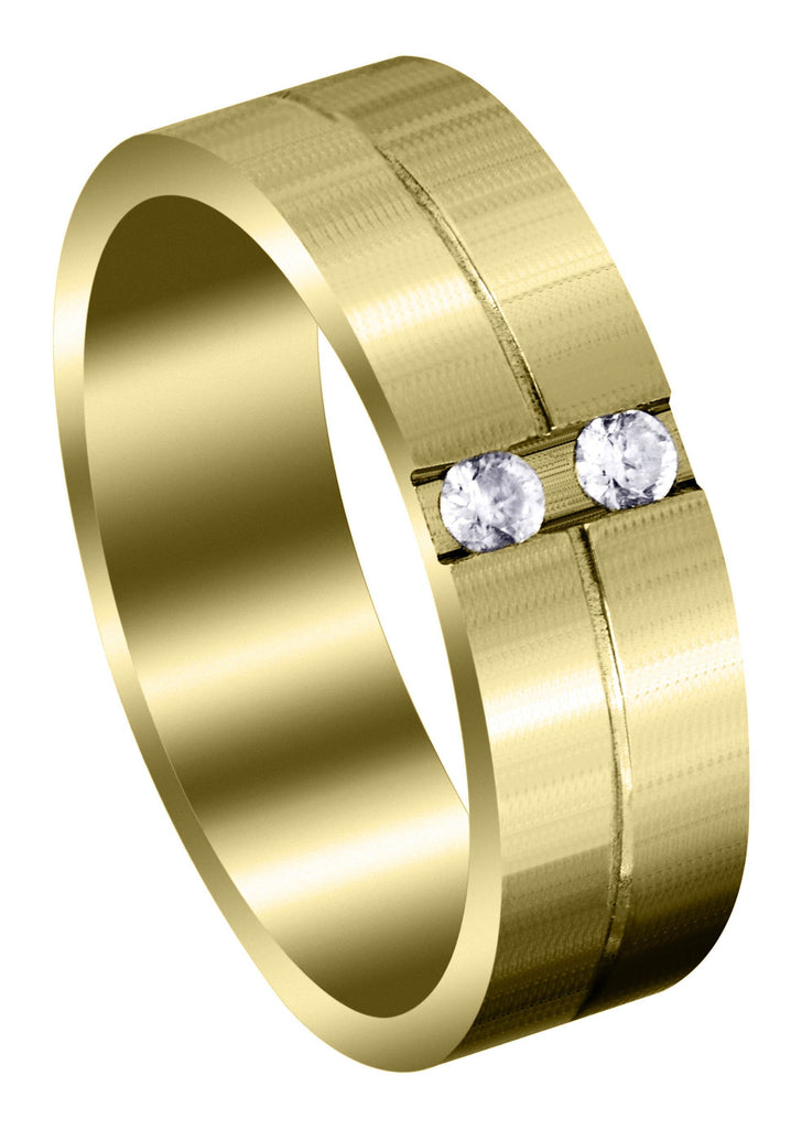 Yellow Gold Classic Diamond Mens Wedding Band | 0.12 Carats (Jorge) Yellow Wedding Band FROST NYC 