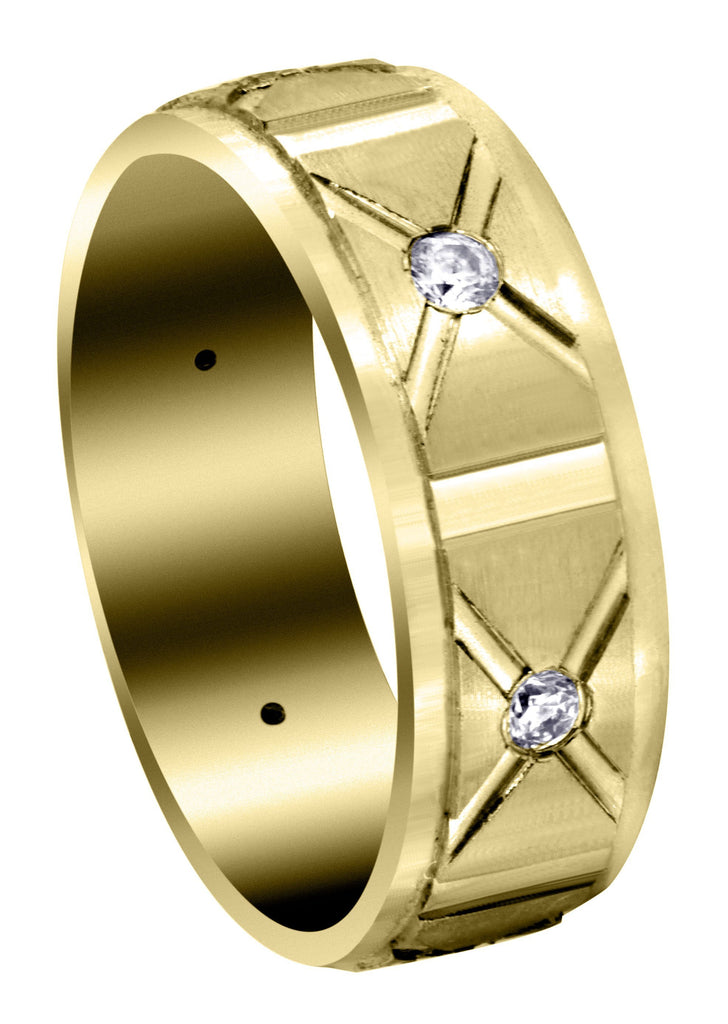 Yellow Gold Diamond Mens Wedding Band | 0.3 Carats | Satin Finish (Enzo) Yellow Wedding Band FROST NYC 