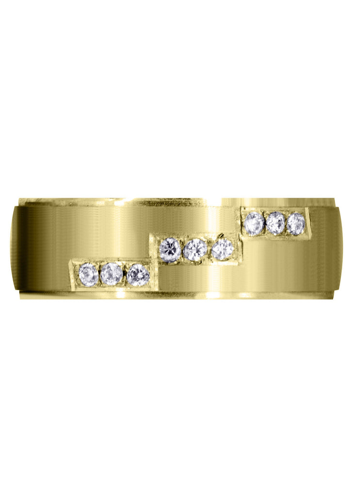 Yellow Gold Classic Diamond Mens Wedding Band | 0.135 Carats (Dawson) Yellow Wedding Band FROST NYC 