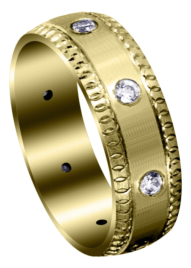 Yellow Gold Classic Diamond Mens Wedding Band | 0.4 Carats (Gage) Yellow Wedding Band FROST NYC 