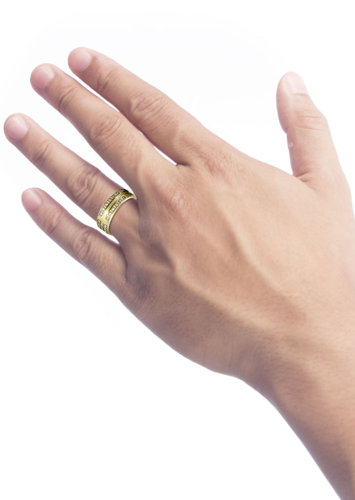 Yellow Gold Diamond Mens Engagement Ring | 0.72 Carats | Satin Finish (Atticus) Yellow Wedding Band FrostNYC 