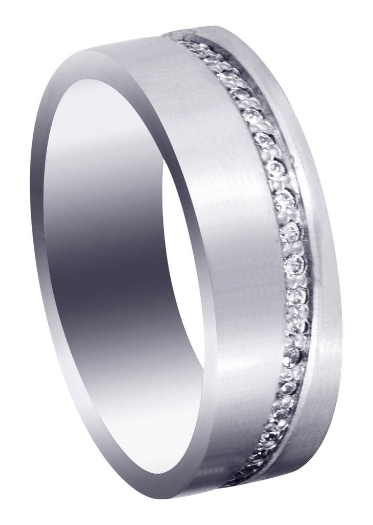Diamond Mens Engagement Ring | 0.45 Carats | Satin Finish (Sergio) Wedding Band FROST NYC 