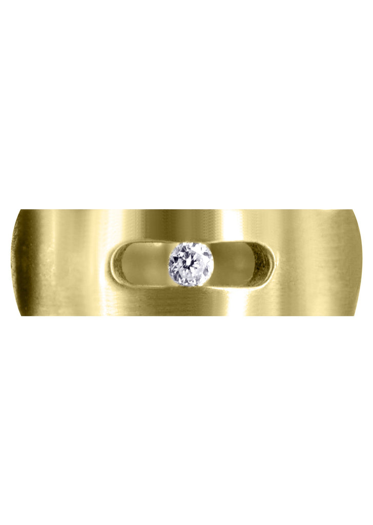 Yellow Gold Diamond Mens Wedding Band | 0.1 Carats | Satin Finish (Jett) Yellow Wedding Band FROST NYC 