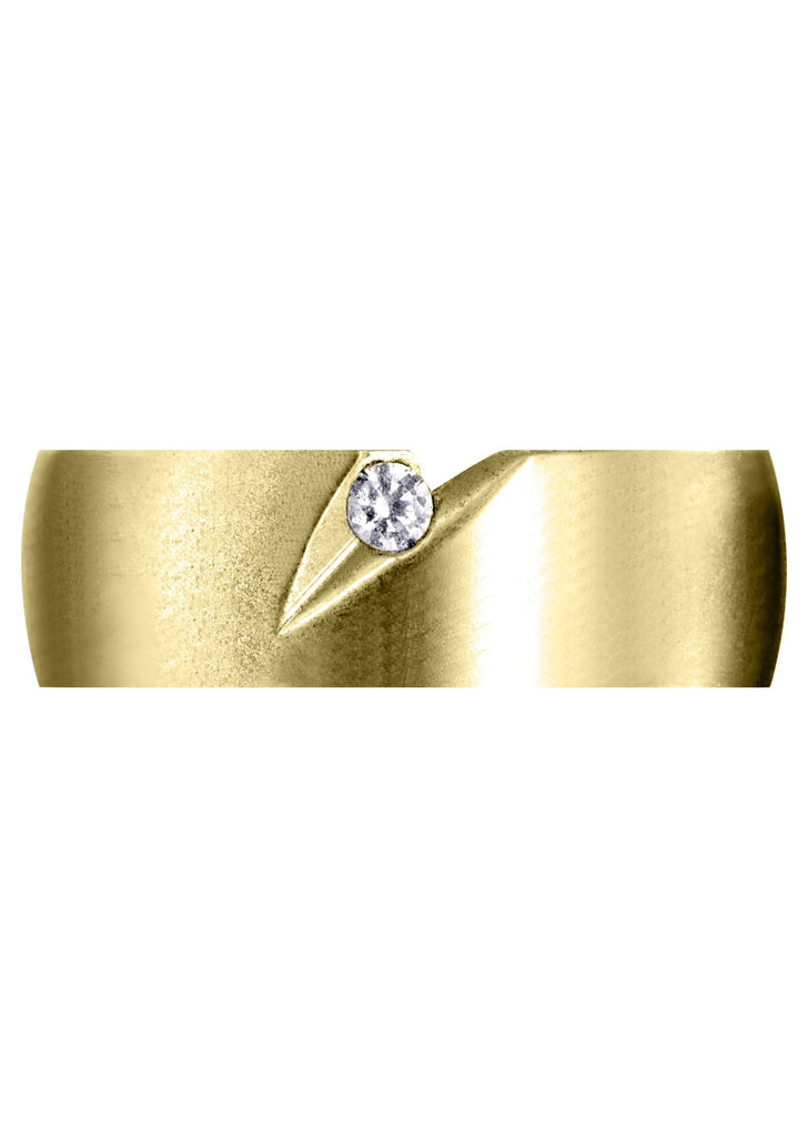 Yellow Gold Diamond Mens Wedding Band | 0.07 Carats | Satin Finish (Thiago) Yellow Wedding Band FROST NYC 