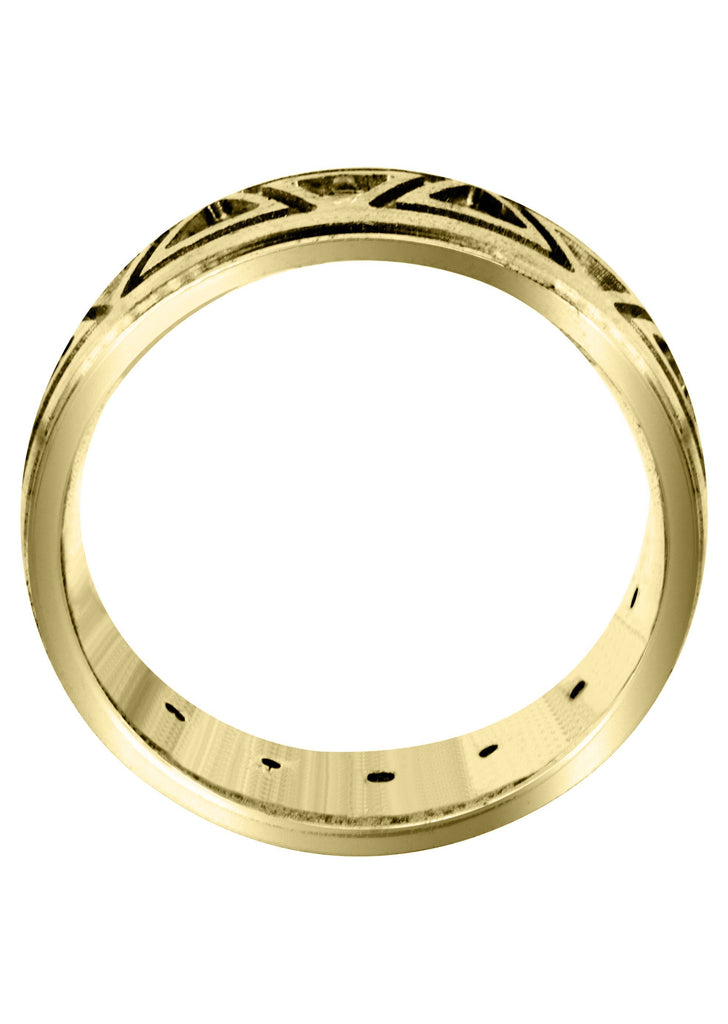 Yellow Gold Diamond Mens Wedding Band | 0.64 Carats | Satin / High Polish Finish (Killian) Yellow Wedding Band FROST NYC 