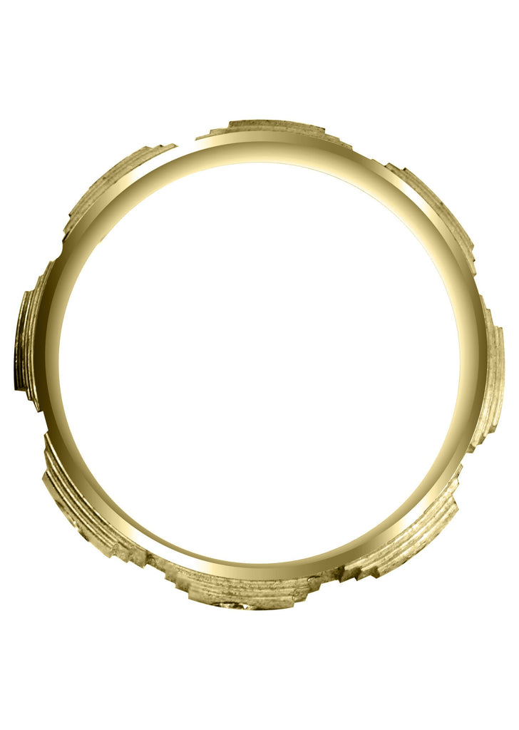 Yellow Gold Diamond Mens Wedding Band | 0.24 Carats | Wire Matt Finish (Angelo) Yellow Wedding Band FROST NYC 