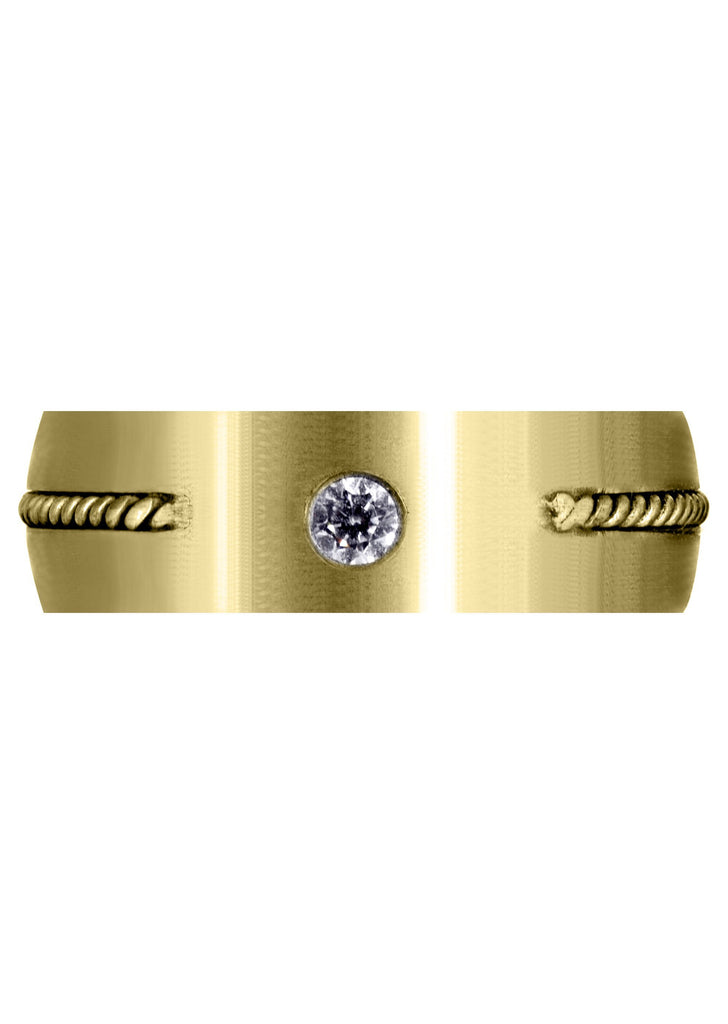 Yellow Gold Diamond Mens Engagement Ring | 0.15 Carats | Satin Finish (Cohen) Yellow Wedding Band FROST NYC 