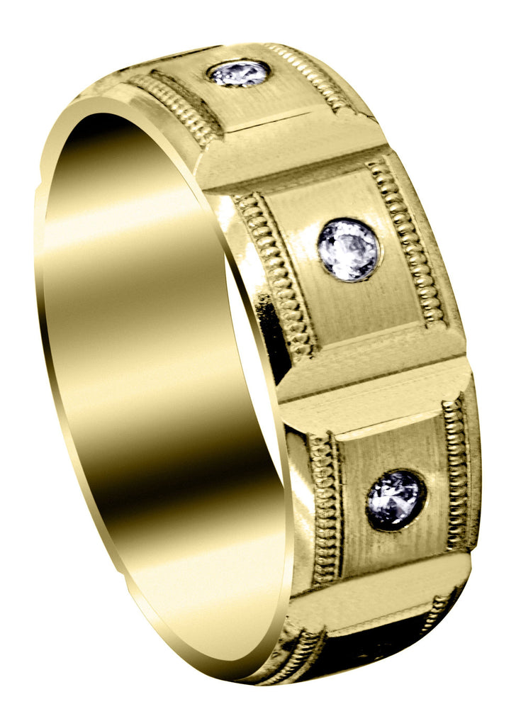 Yellow Gold Diamond Mens Engagement Ring | 0.4 Carats | Satin Finish (Colt) Yellow Wedding Band FROST NYC 