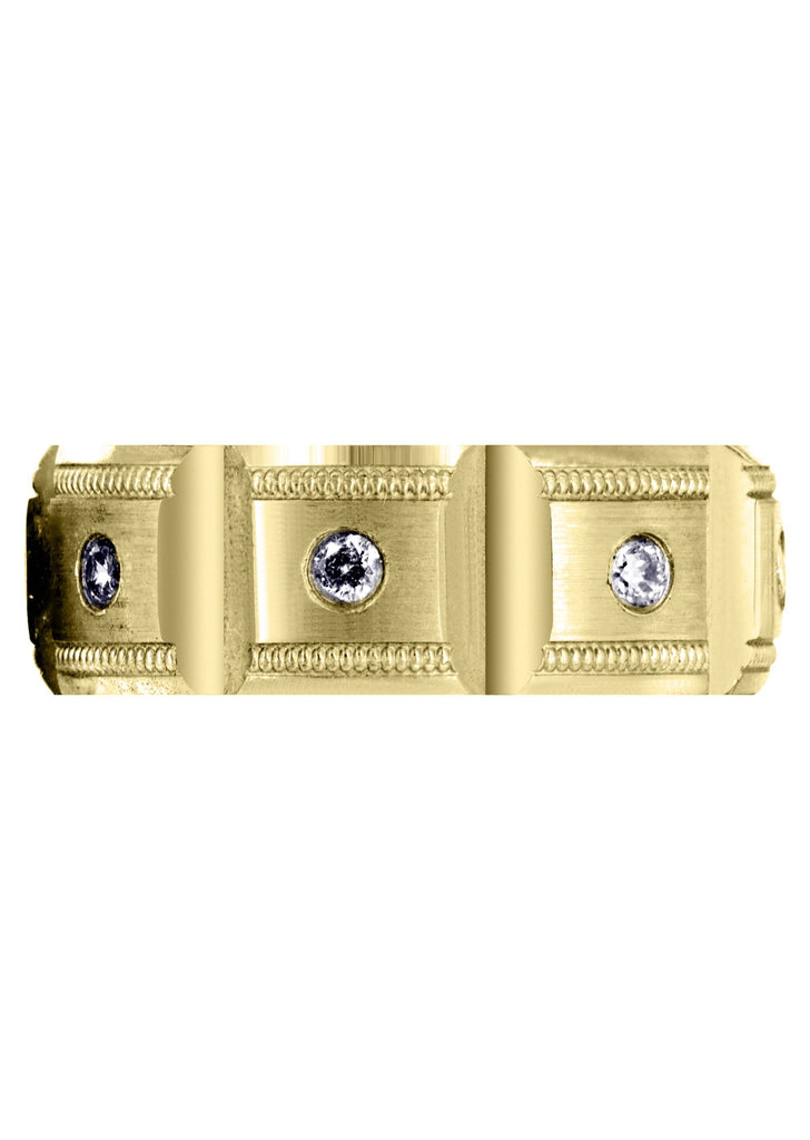 Yellow Gold Diamond Mens Engagement Ring | 0.4 Carats | Satin Finish (Colt) Yellow Wedding Band FROST NYC 