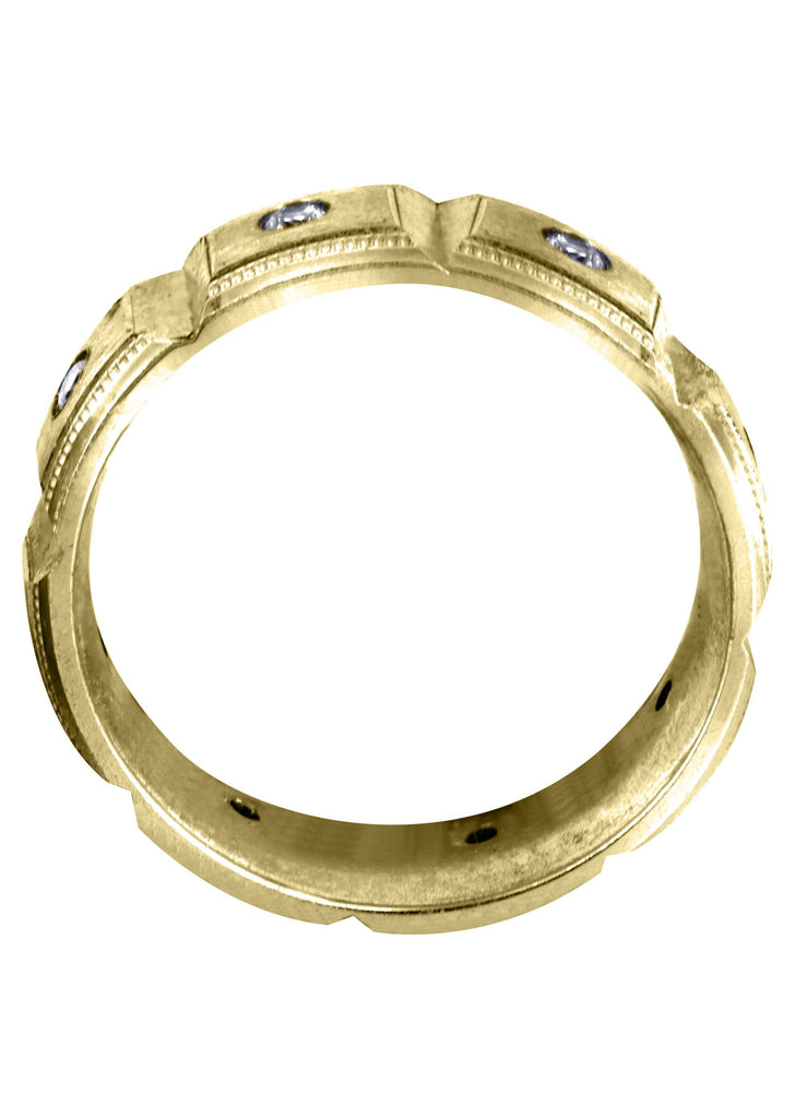 Yellow Gold Diamond Mens Engagement Ring | 0.4 Carats | Satin Finish (Colt) Yellow Wedding Band FROST NYC 