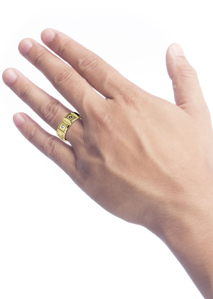 Yellow Gold Diamond Mens Engagement Ring | 0.4 Carats | Satin Finish (Colt) Yellow Wedding Band FROST NYC 