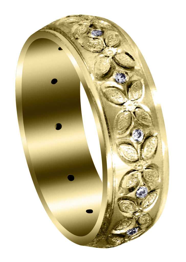 Yellow Gold Diamond Mens Wedding Band | 0.24 Carats | Satin Finish (Arthur) Yellow Wedding Band FROST NYC 