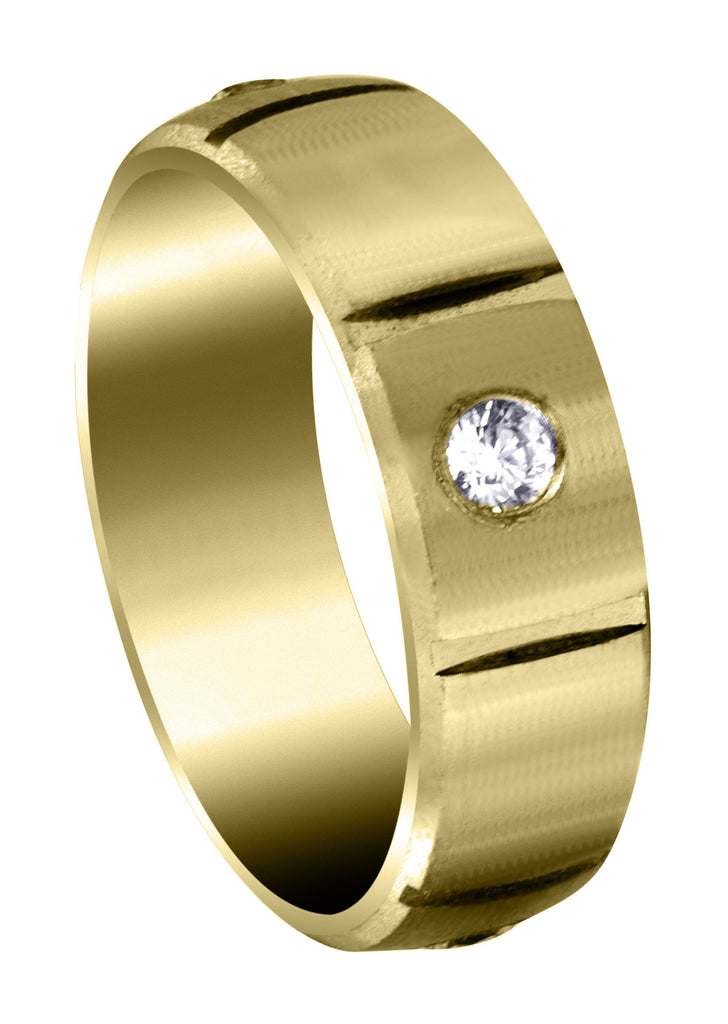Yellow Gold Diamond Mens Wedding Band | 0.4 Carats | Satin Finish (Holden) Yellow Wedding Band FROST NYC 