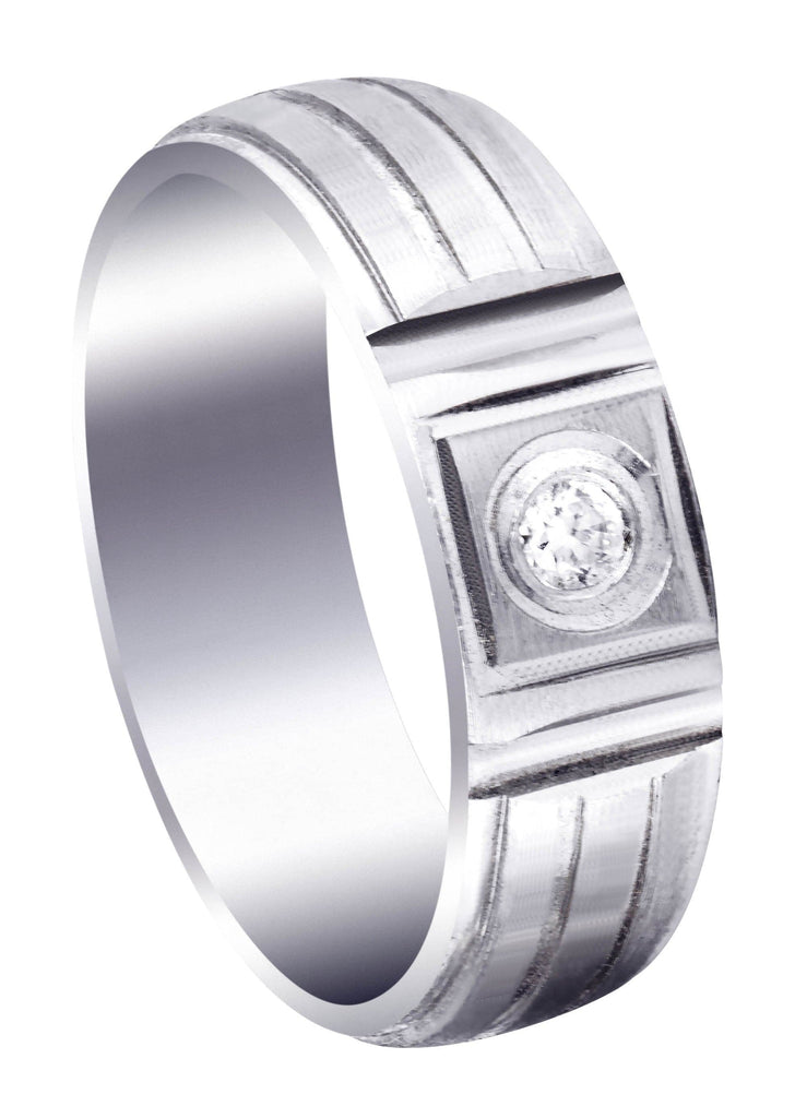 Diamond Mens Engagement Ring | 0.07 Carats | Satin Finish (Jeffrey) Wedding Band FROST NYC 