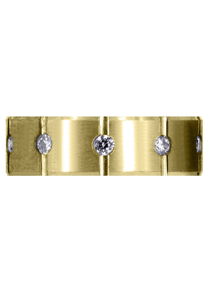 Yellow Gold Diamond Mens Wedding Band | 0.5 Carats | Satin Finish (Archer) Yellow Wedding Band FROST NYC 