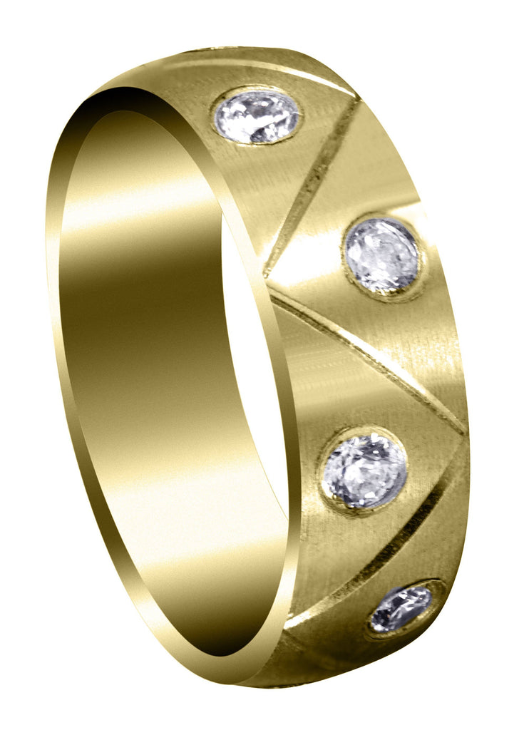 Yellow Gold Diamond Mens Wedding Band | 1 Carats | Satin Finish (Milo) Yellow Wedding Band FROST NYC 