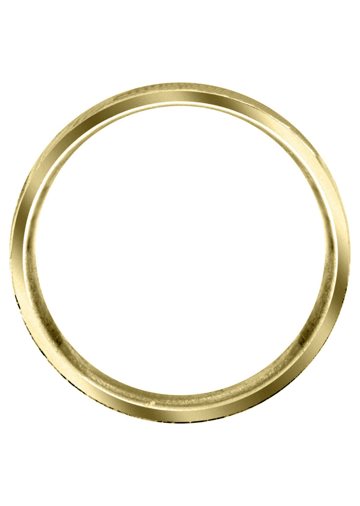 Yellow Gold Diamond Mens Engagement Ring | 0.12 Carats | Cross Satin Finish (Kyler) Yellow Wedding Band FROST NYC 
