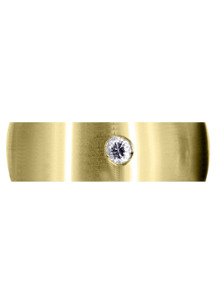 Yellow Gold Diamond Mens Wedding Band | 0.26 Carats | Satin Finish (Trenton) Yellow Wedding Band FROST NYC 