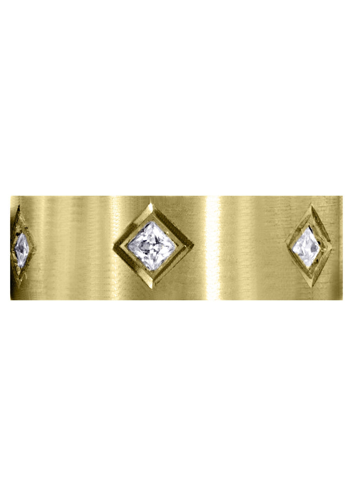 Yellow Gold Diamond Mens Wedding Band | 0.6 Carats | Satin Finish (Titus) Yellow Wedding Band FROST NYC 