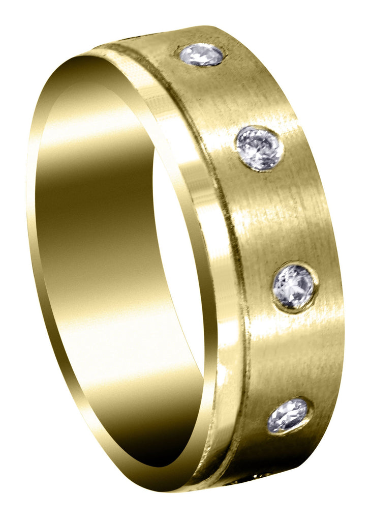 Yellow Gold Diamond Mens Wedding Band | 0.5 Carats | Satin Finish (Martin) Yellow Wedding Band FROST NYC 