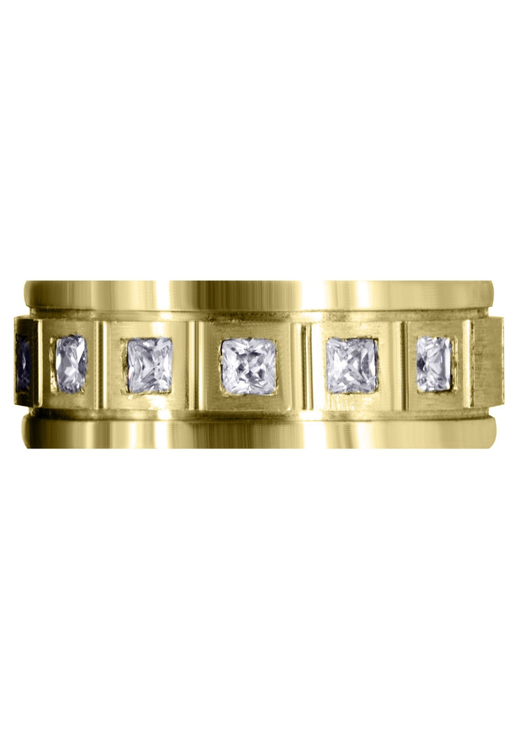 Yellow Gold Diamond Mens Engagement Ring | 0.6 Carats | Satin Finish (Emanuel) Yellow Wedding Band FROST NYC 