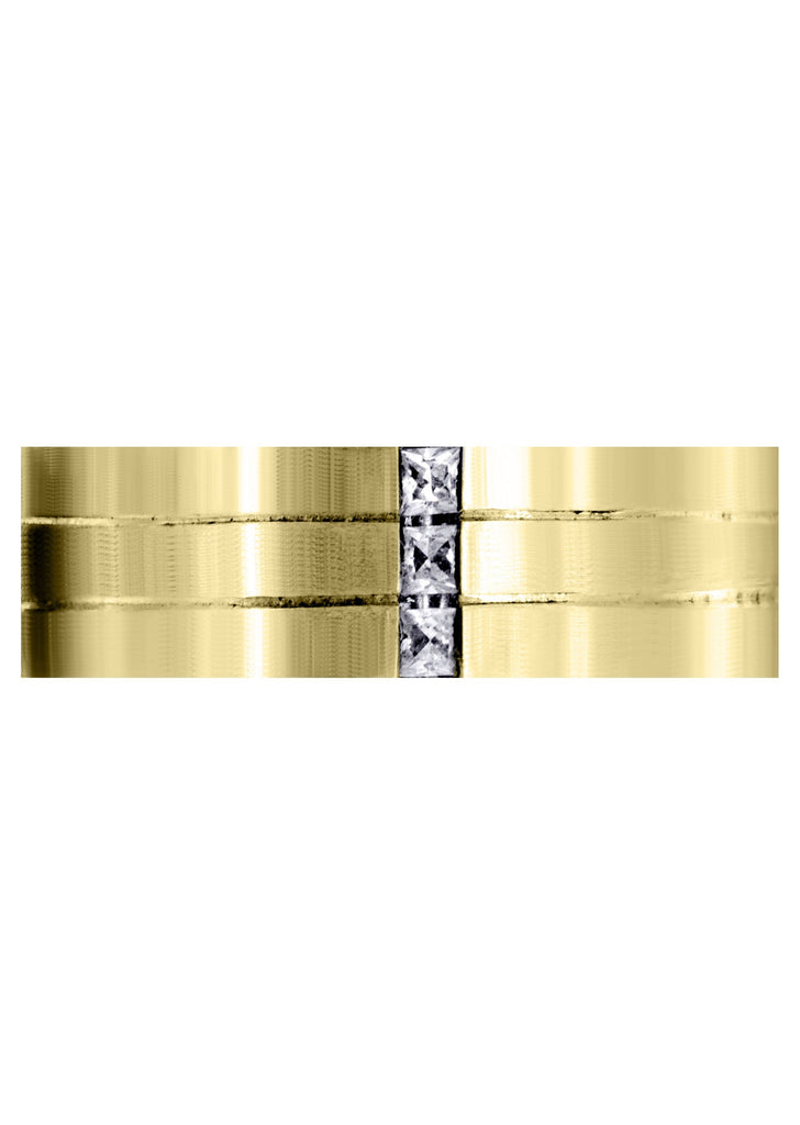 Yellow Gold Diamond Mens Wedding Band | 0.3 Carats | Satin Finish (Allen) Yellow Wedding Band FROST NYC 