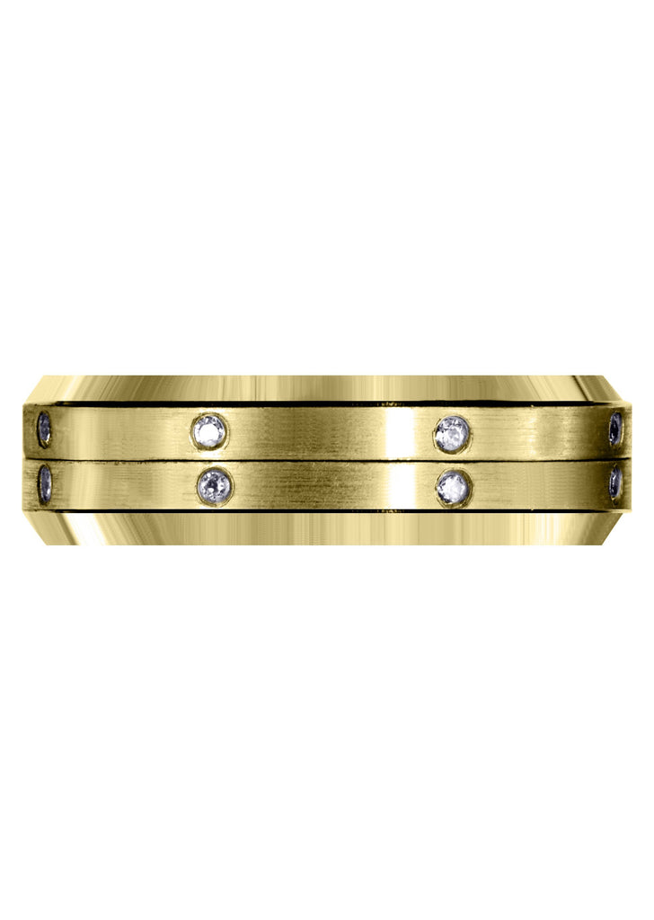 Yellow Gold Diamond Mens Engagement Ring | 0.16 Carats | Satin Finish (Major) Yellow Wedding Band FROST NYC 