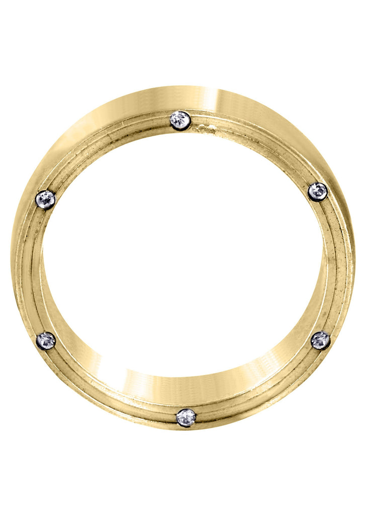 Yellow Gold Diamond Mens Wedding Band | 0.108 Carats (Brycen) Yellow Wedding Band FROST NYC 