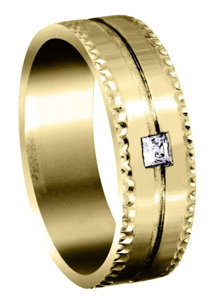 Yellow Gold Diamond Mens Wedding Band | 0.1 Carats (Odin) Yellow Wedding Band FROST NYC 