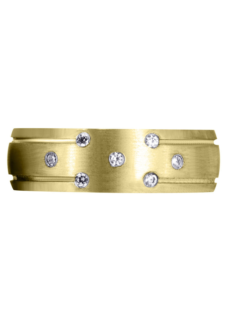 Yellow Gold Diamond Mens Wedding Band | 0.11 Carats (Donald) Yellow Wedding Band FROST NYC 