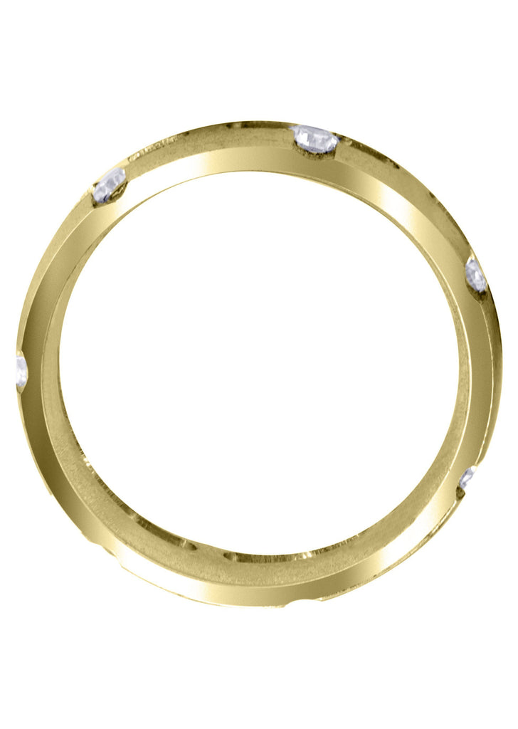 Yellow Gold Diamond Mens Wedding Band | 0.7 Carats | Satin Finish (Phoenix) Yellow Wedding Band FROST NYC 