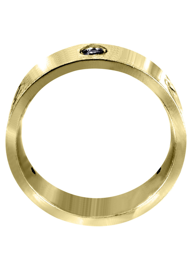 Yellow Gold Diamond Mens Wedding Band | 0.15 Carats (Princeton) Yellow Wedding Band FROST NYC 