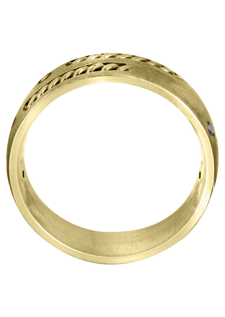 Yellow Gold Diamond Mens Wedding Band | 0.09 Carats (Enrique) Yellow Wedding Band FROST NYC 